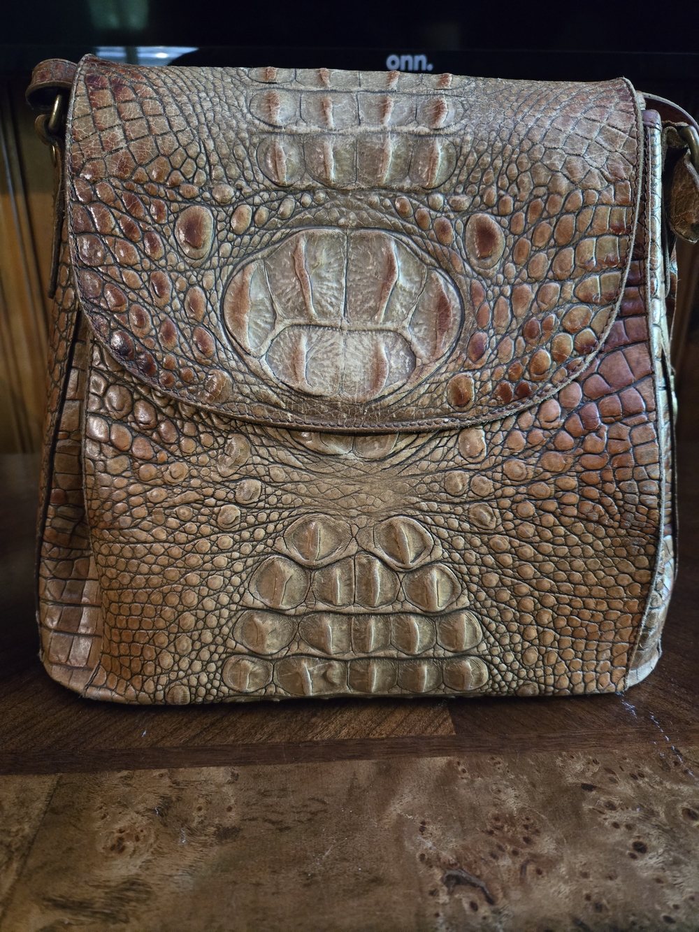 Brahmin Toasted Almond Leather Crossbody  Vintage Handbag